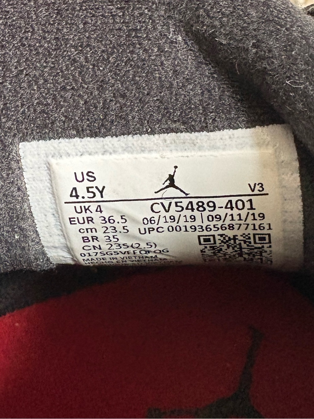 Jordan - Retro Air Jordan 6 "Washed Denim" Acid Wash Sneakers - Sz 4.5 Y / 6.5 W - Picture 9 of 9